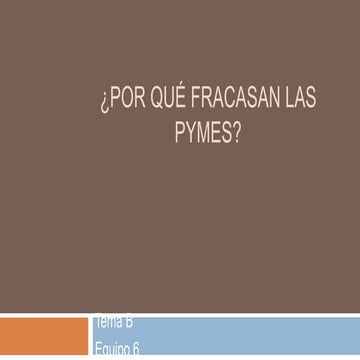 Por qué fracasan las pymes (1)