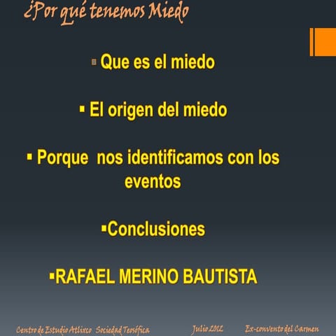 ¿Porqué sentimos miedo?