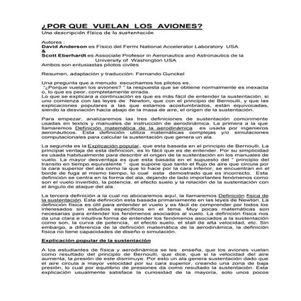 ¿Porqué vuelan los aviones?