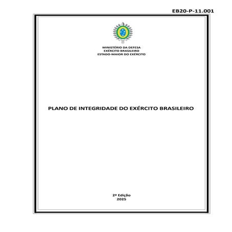 Plano de Integridade do Exército EME 2025