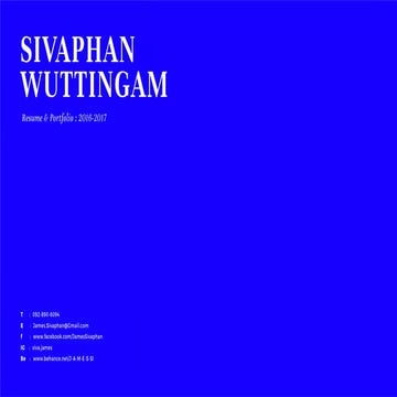 Sivaphan Wuttingam Resume & Portfolio 2017-2019 edit_resize