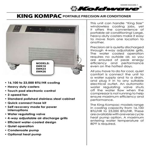 Water Cooled Portable Air Conditioners