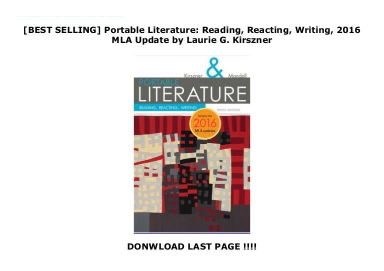 BEST SELLING Portable Literature Reading Reacting Writing 2016