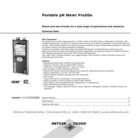 Portable pH Meter for Process Measurement