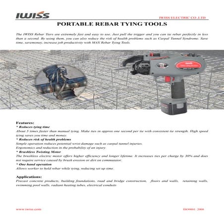Portable Rebar Tying Machine 2014
