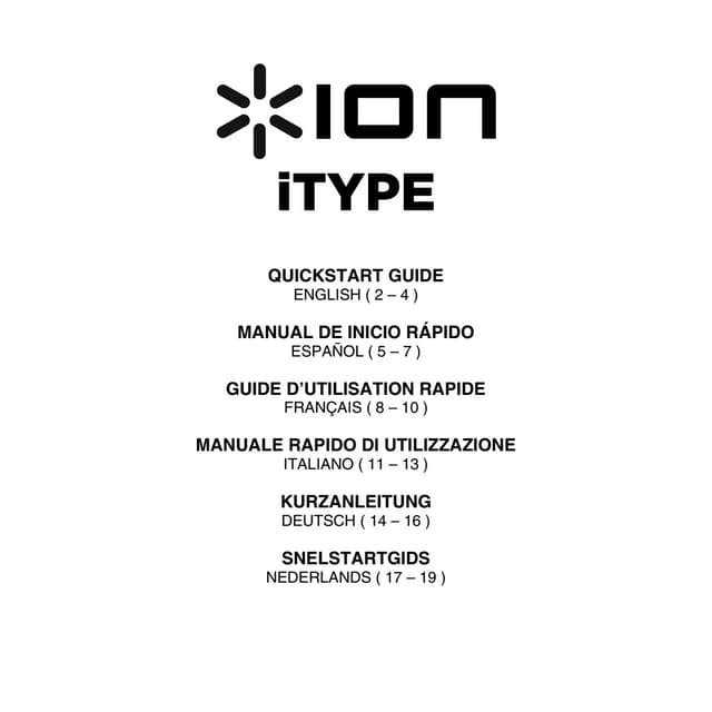 Portable Bluetooth Keyboard iTYPE Quickstart Guide