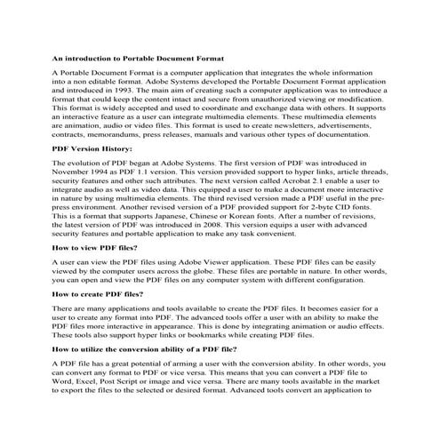 An introduction to Portable Document Format | PDF