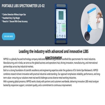 Innovative Handheld LIBS Spectrometer Solutions for Metal Industries | PDF