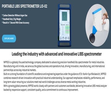 Portable LIBS Spectrometer LIS-02, Carbon detection spectrometer | PDF