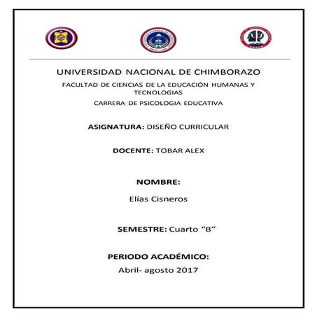 Portada diseño curricular | DOCX