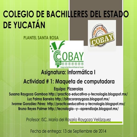 Ejemplo de Portada COBAY y cómo subir las tareas