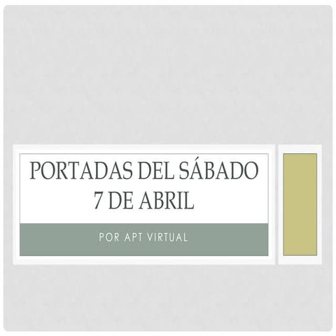 Portadas del sábado 7 de abril