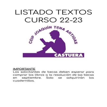 LIBROS DE TEXTO CURSO 2022/2023