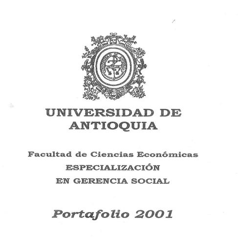 Portafolio. gerencia social. 2001. udea.