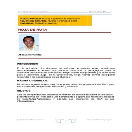 Portafolio 4 hoja de ruta