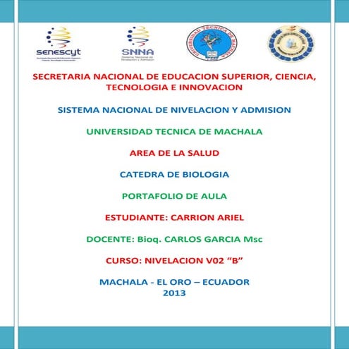 Portafolio de Biologia Unidad I