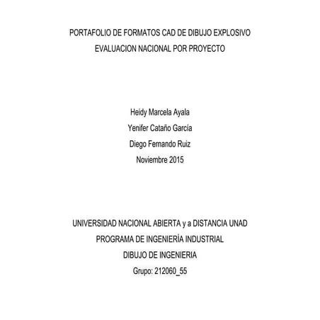 Portafolio de dibujos de despiece