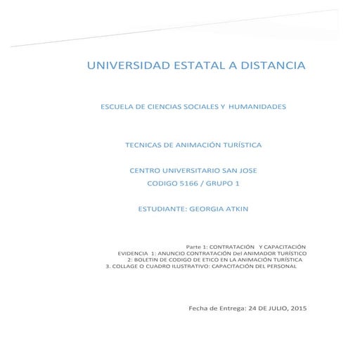 Portafolio de evidencias 5166. Serenity Boutique hotel. Georgia Atkin 2015