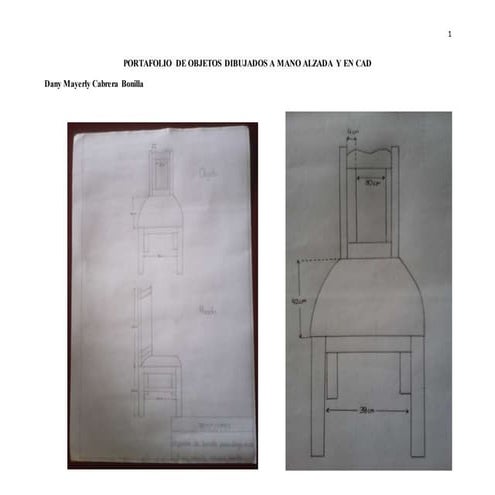 Portafolio de objetos dibujados a mano alzada y en cad