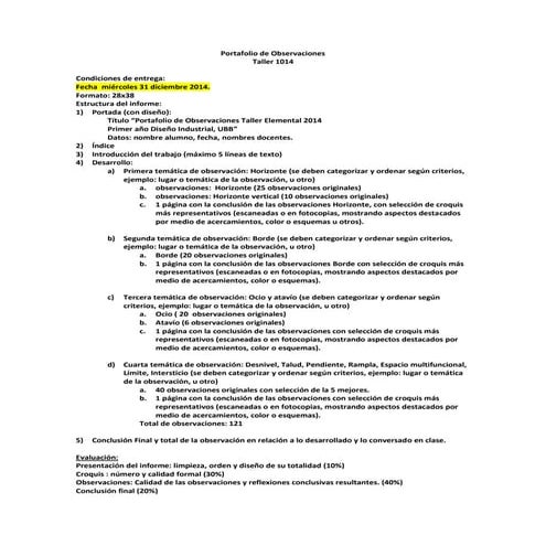 Portafolio de observaciones