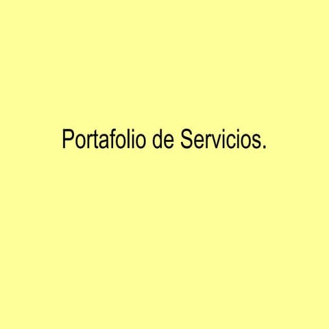 Portafolio de servicios