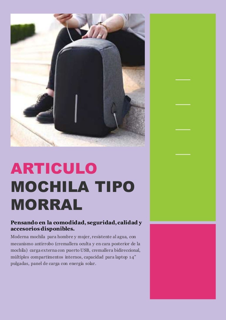 Portafolio digital mochila tipo morral