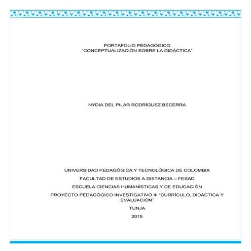 Portafolio pedagógico