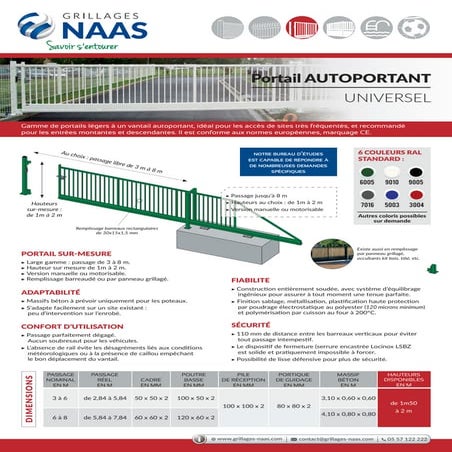 Portail autoportant universel