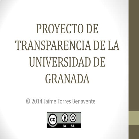 Proyecto de transparencia de la Universidad de Granada