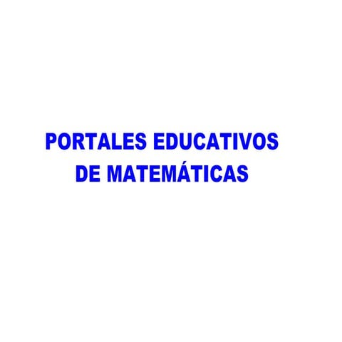 Portales educativos de matemáticas