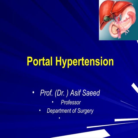 Chronic liver disease with Portal hypertension, pathogenesis clinical present...