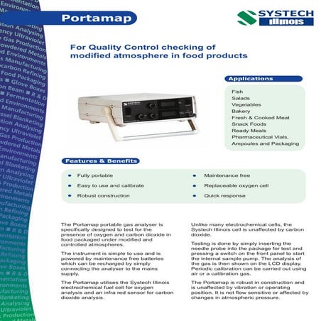 Portamap portable gas analyser