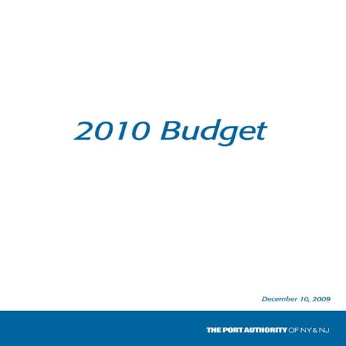 Port Authority Budget 2010
