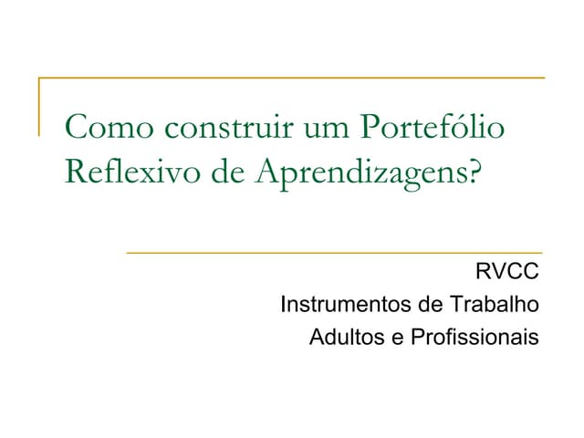 Portefólio RVCC