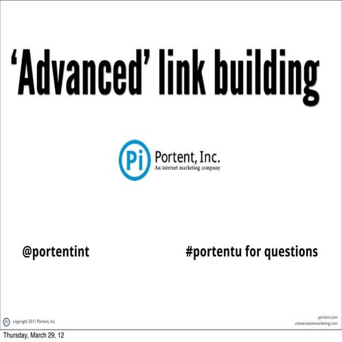'Advanced' Link Building