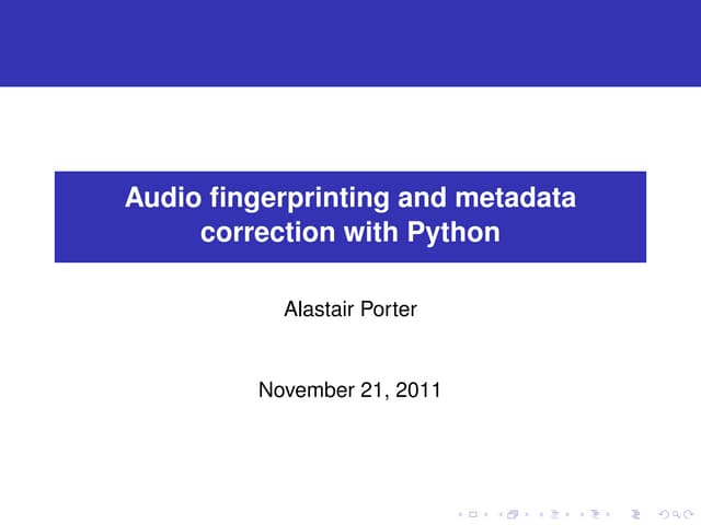 Mp25: Audio Fingerprinting and metadata correction with Python