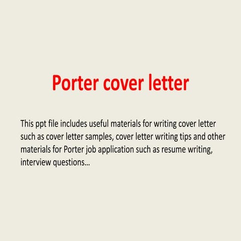 Porter cover letter