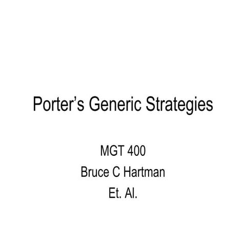 Porter genericstrategies