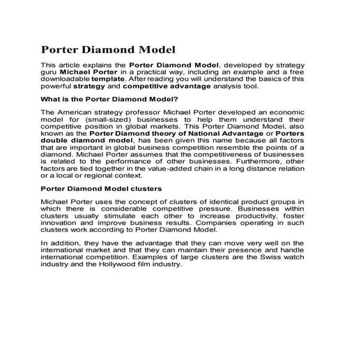 Porter's national diamond model