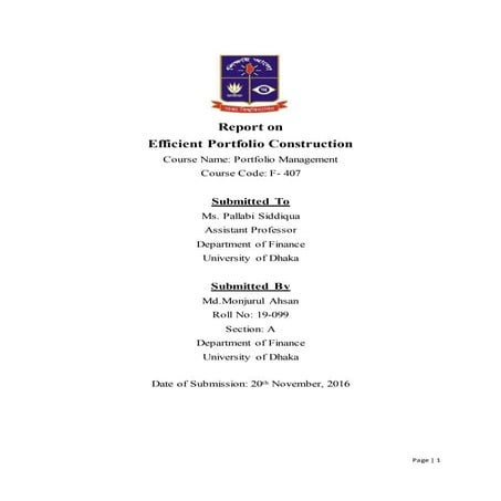 Portfoilo constructuion