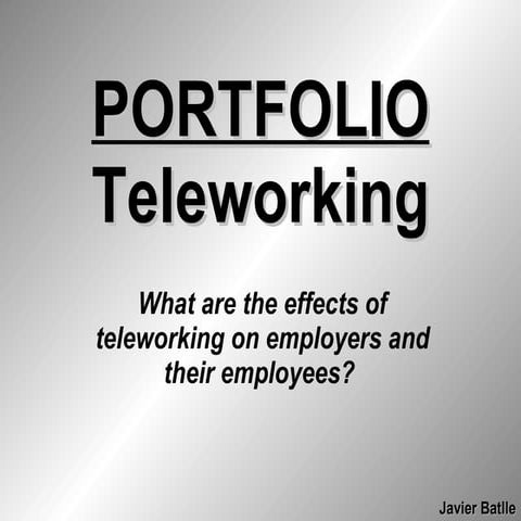 Portfolio    Teleworking ( Javier)