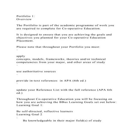 Portfolio 1Overview The Portfolio is part of the academic pro.docx