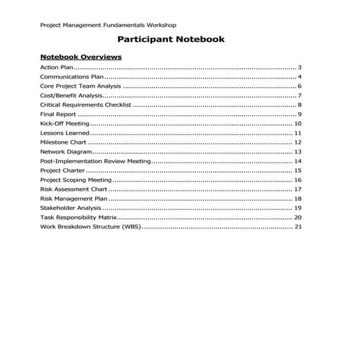 Project Management Sample