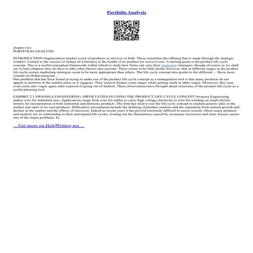 Portfolio Analysis | PDF