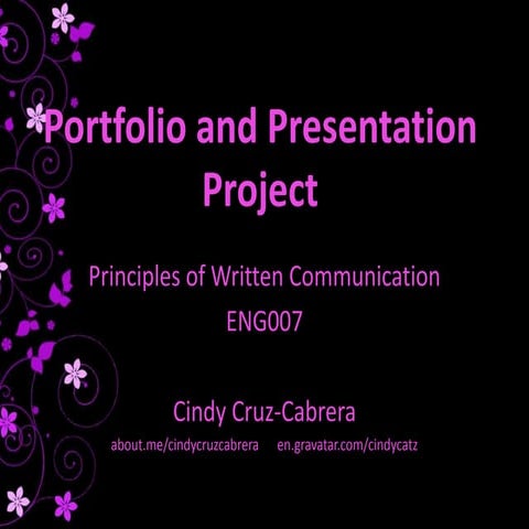 Portfolio and Presentation Project - Cindy Cruz-Cabrera