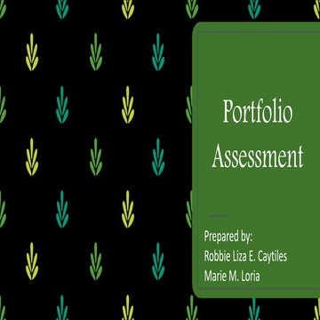 Portfolio assessment