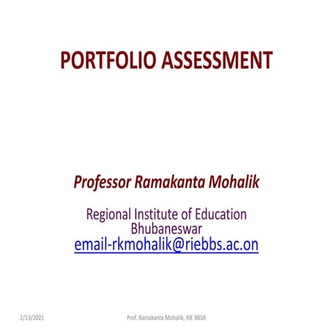 Portfolio assessment in higher education