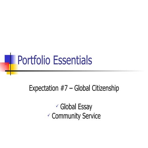 Portfolio Essentials: Expectation 7