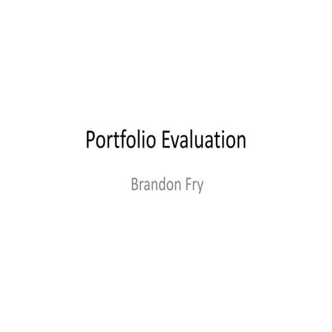Portfolio evaluation