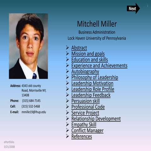 Leadership Portfolio Presentation | PPTX